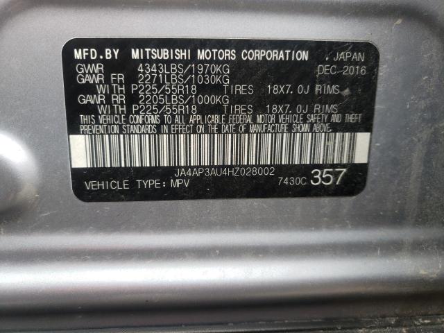 Photo 10 from auction – 2017 MITSUBISHI OUTLANDER with VIN JA4AP3AU4HZ028002