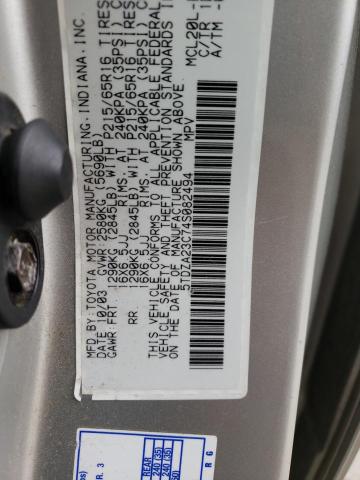 Photo 10 from auction – 2004 TOYOTA SIENNA CE with VIN 5TDZA23C74S082494