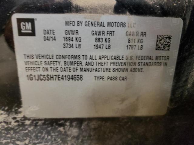 Photo 10 from auction – 2014 CHEVROLET SONIC LT with VIN 1G1JC5SH7E4194658