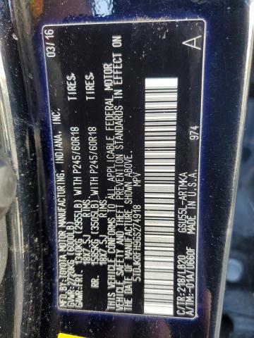 Zdjęcie 10 z aukcji – 2016 TOYOTA HIGHLANDER z VIN 5TDJKRFH9GS274918