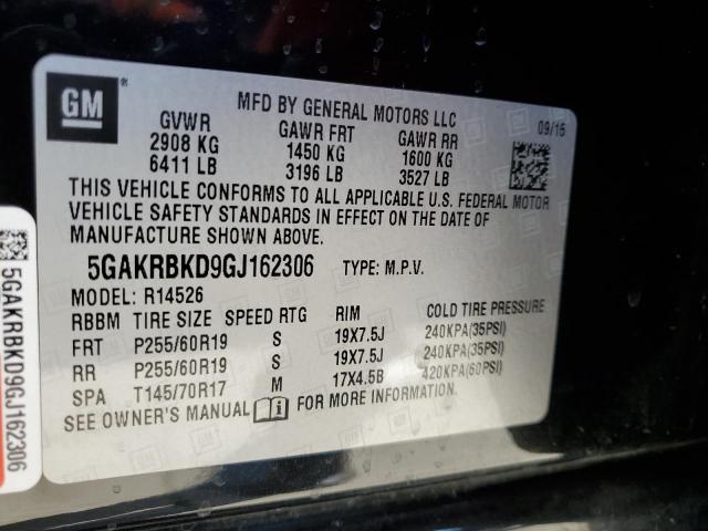Photo 10 from auction – 2016 BUICK ENCLAVE with VIN 5GAKRBKD9GJ162306