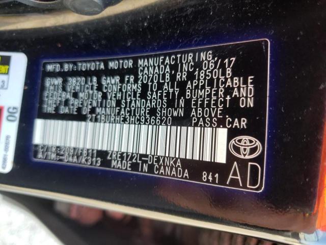 Photo 10 from auction – 2017 TOYOTA COROLLA L with VIN 2T1BURHE3HC936620