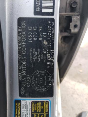 Photo 10 from auction – 2007 KIA RIO BASE with VIN KNADE123176226259