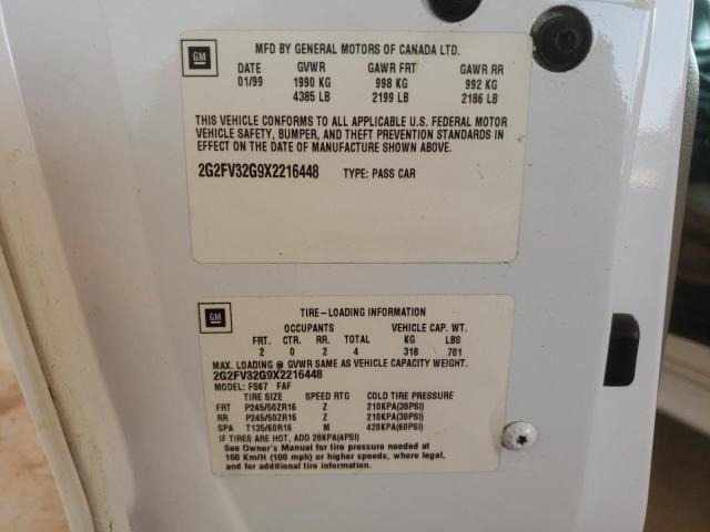 Photo 10 from auction – 1999 PONTIAC FIREBIRD T with VIN 2G2FV32G9X2216448