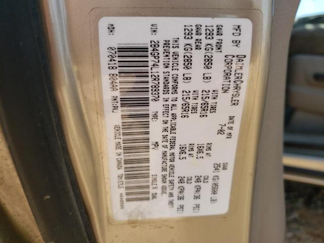 Photo 10 from auction – 2002 DODGE GRAND CARA with VIN 2B4GP74L12R789370