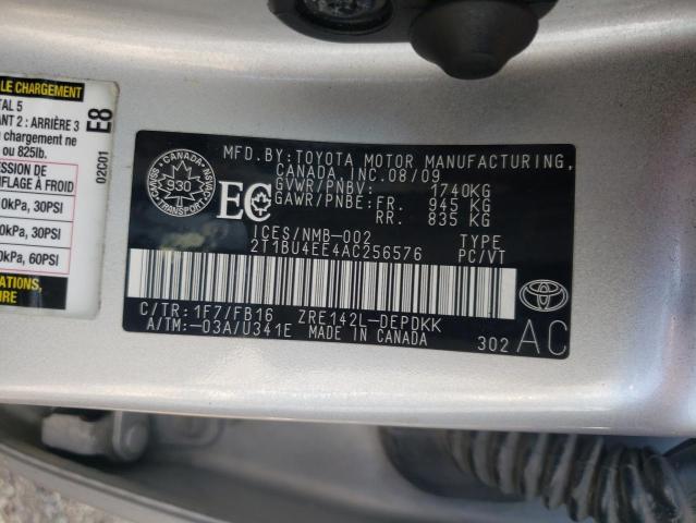 Photo 10 from auction – 2010 TOYOTA COROLLA BA with VIN 2T1BU4EE4AC256576