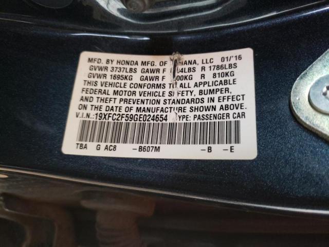 Photo 10 from auction – 2016 HONDA CIVIC LX with VIN 19XFC2F59GE024654