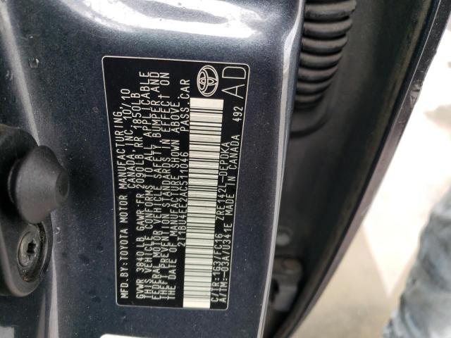 Photo 10 from auction – 2010 TOYOTA COROLLA BA with VIN 2T1BU4EE2AC511046