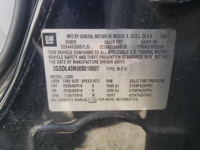 Photo 10 from auction – 2008 SATURN VUE XE with VIN 3GSDL43N08S618807
