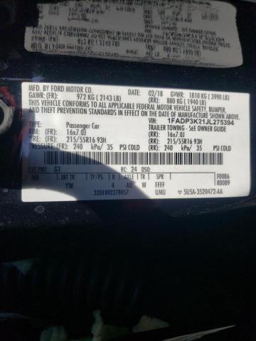 Photo 10 from auction – 2018 FORD FOCUS SE with VIN 1FADP3K21JL275394
