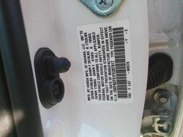 Photo 10 from auction – 2015 HONDA CIVIC LX with VIN 19XFB2F51FE287917