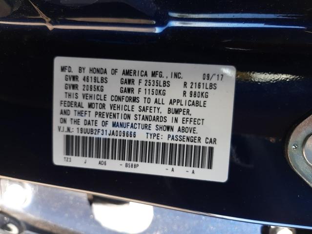 Photo 10 from auction – 2018 ACURA TLX with VIN 19UUB2F31JA009666