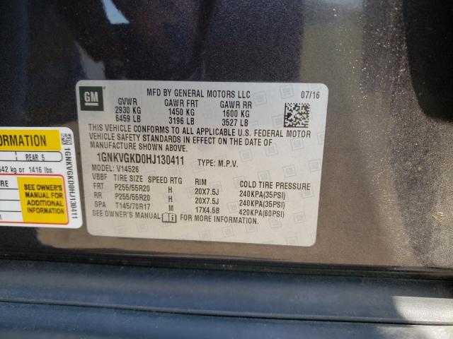 Photo 10 from auction – 2017 CHEVROLET TRAVERSE L with VIN 1GNKVGKD0HJ130411