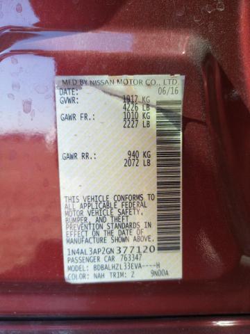 Photo 10 from auction – 2016 NISSAN ALTIMA 2.5 with VIN 1N4AL3AP2GN377120