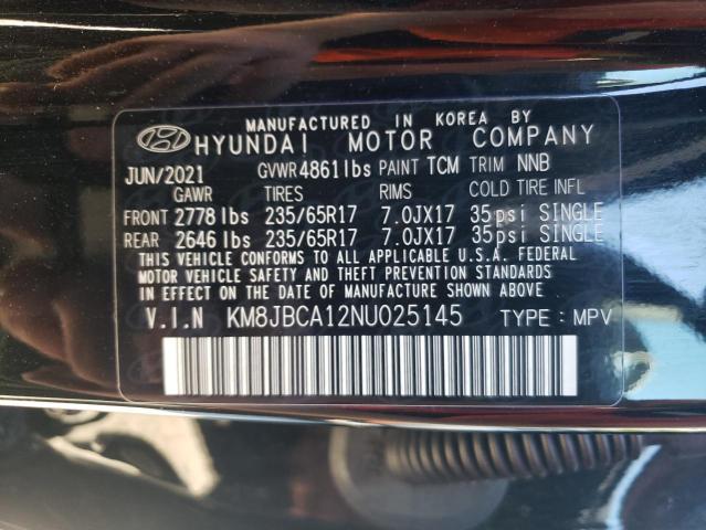 Photo 10 from auction – 2022 HYUNDAI TUCSON BLU with VIN KM8JBCA12NU025145