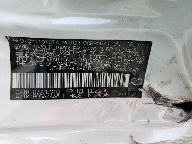 Photo 10 from auction – 2015 LEXUS GS 350 with VIN JTHBE1BLXFA016957