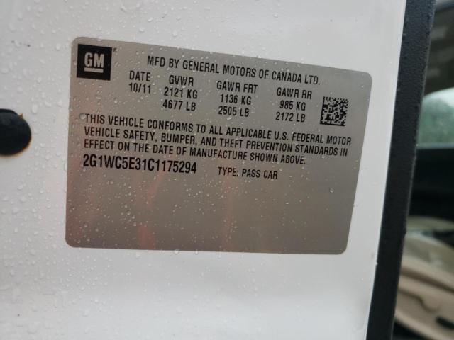 Photo 10 from auction – 2012 CHEVROLET IMPALA LTZ with VIN 2G1WC5E31C1175294
