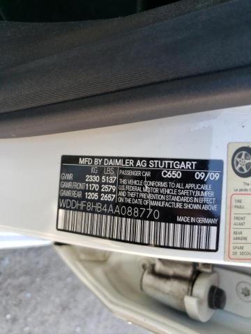 Photo 10 from auction – 2010 MERCEDES-BENZ E 350 4MAT with VIN WDDHF8HB4AA088770