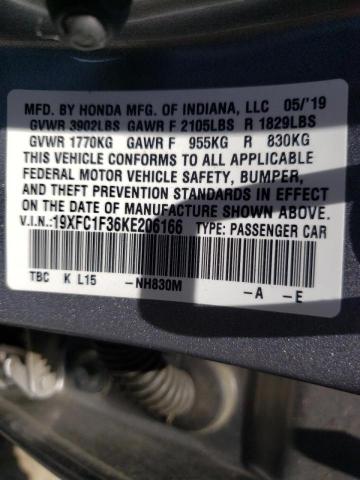 Photo 10 from auction – 2019 HONDA CIVIC EX with VIN 19XFC1F36KE206166