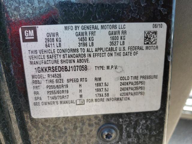 Photo 10 from auction – 2011 GMC ACADIA SLT with VIN 1GKKRSED6BJ107058