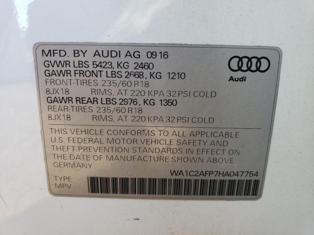 Photo 10 from auction – 2017 AUDI Q5 PREMIUM with VIN WA1C2AFP7HA047754