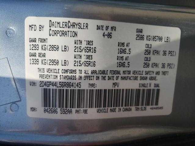 Photo 10 from auction – 2006 DODGE CARAVAN with VIN 2D4GP44L56R864145