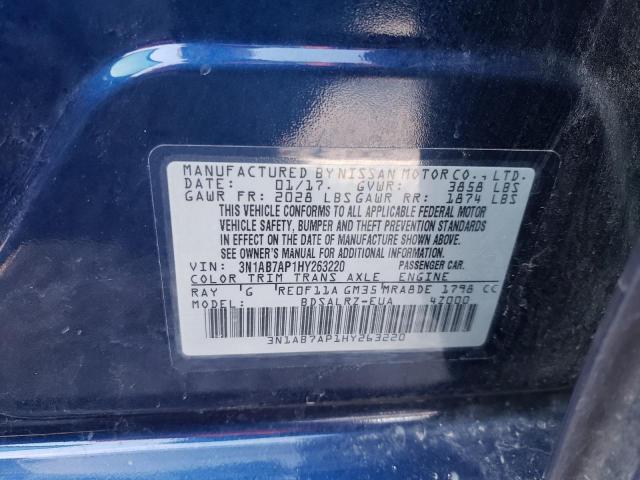 Photo 10 from auction – 2017 NISSAN SENTRA S with VIN 3N1AB7AP1HY263220