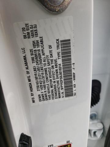 Photo 10 from auction – 2020 HONDA RIDGELINE with VIN 5FPYK3F53LB018314