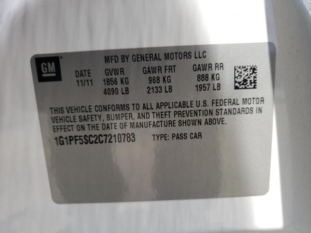 Photo 10 from auction – 2012 CHEVROLET CRUZE LT with VIN 1G1PF5SC2C7210783