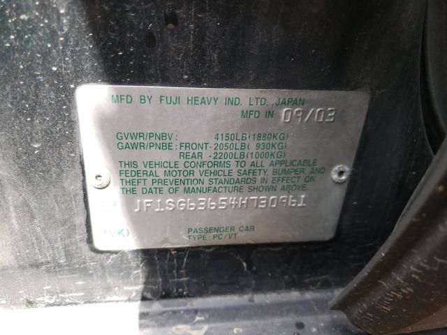 Photo 10 from auction – 2004 SUBARU FORESTER 2 with VIN JF1SG63654H730961