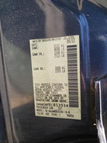 Photo 10 from auction – 2012 NISSAN MAXIMA S with VIN 1N4AA5AP5CC853934