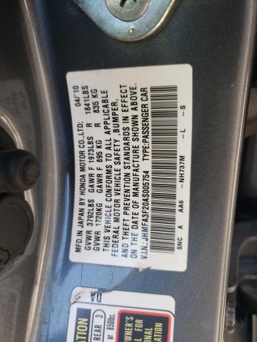 Photo 10 from auction – 2010 HONDA CIVIC HYBR with VIN JHMFA3F20AS005754