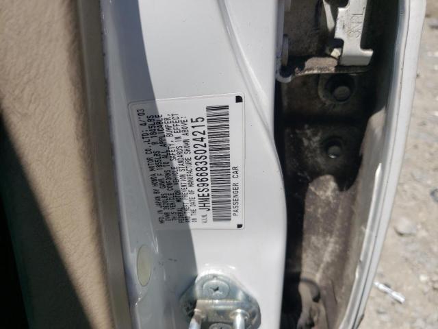 Photo 10 from auction – 2003 HONDA CIVIC HYBR with VIN JHMES96683S024215