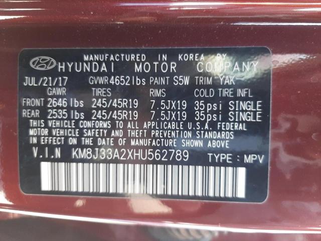 Photo 10 from auction – 2017 HYUNDAI TUCSON LIM with VIN KM8J33A2XHU562789