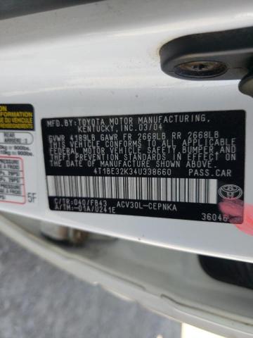 Photo 10 from auction – 2004 TOYOTA CAMRY LE with VIN 4T1BE32K34U338660