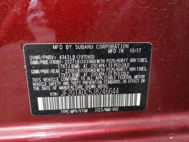 Photo 10 from auction – 2018 SUBARU CROSSTREK with VIN JF2GTADC5J8246644