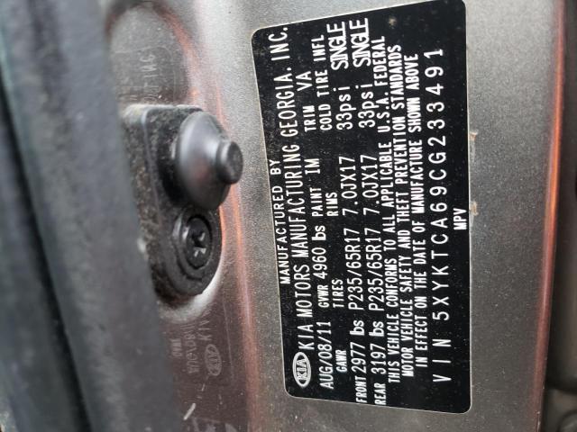 Photo 10 from auction – 2012 KIA SORENTO BA with VIN 5XYKTCA69CG233491