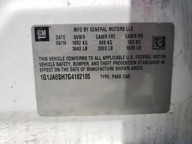 Photo 10 from auction – 2016 CHEVROLET SONIC LS with VIN 1G1JA6SH7G4182105
