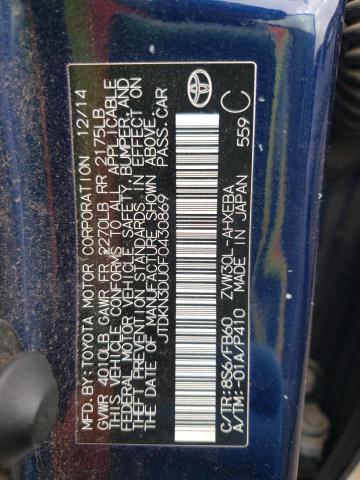 Photo 10 from auction – 2015 TOYOTA PRIUS with VIN JTDKN3DU0F0430869
