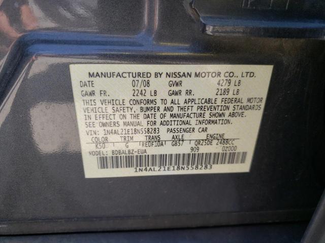 Photo 10 from auction – 2008 NISSAN ALTIMA 2.5 with VIN 1N4AL21E18N558283