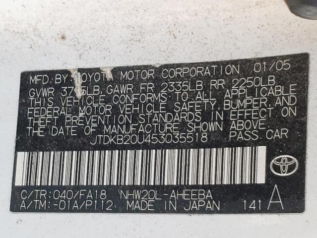 Photo 10 from auction – 2005 TOYOTA PRIUS with VIN JTDKB20U453035518