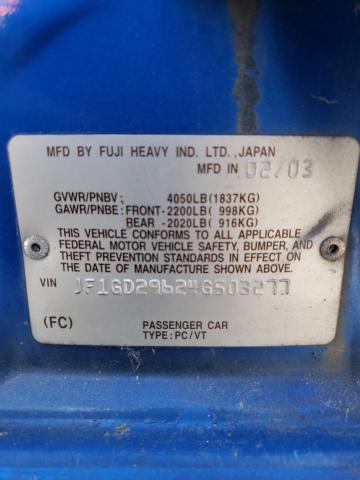 Photo 10 from auction – 2004 SUBARU IMPREZA with VIN JF1GD29624G503277