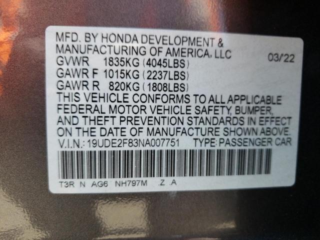 Photo 10 from auction – 2022 ACURA ILX PREMIU with VIN 19UDE2F83NA007751