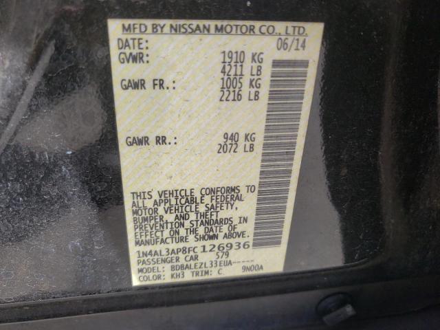 Photo 10 from auction – 2015 NISSAN ALTIMA 2.5 with VIN 1N4AL3AP8FC126936