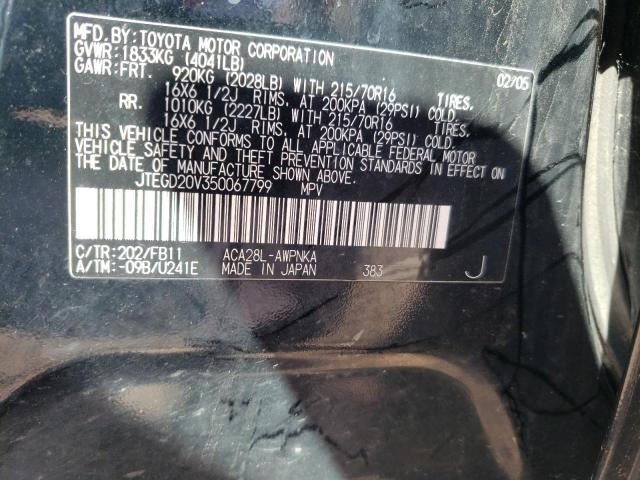 Photo 10 from auction – 2005 TOYOTA RAV4 with VIN JTEGD20V350067799
