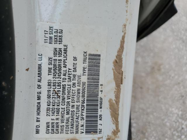 Photo 10 from auction – 2018 HONDA RIDGELINE with VIN 5FPYK3F66JB009290