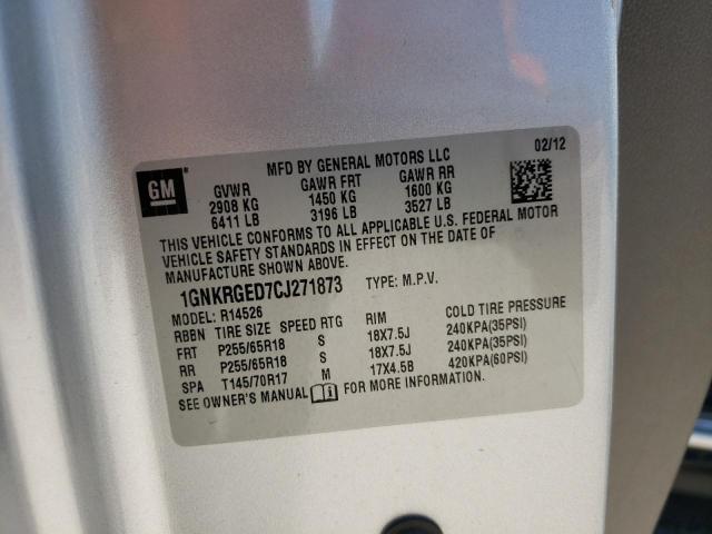 Photo 10 from auction – 2012 CHEVROLET TRAVERSE L with VIN 1GNKRGED7CJ271873