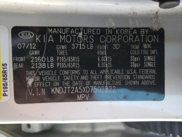 Photo 10 from auction – 2013 KIA SOUL with VIN KNDJT2A5XD7502822
