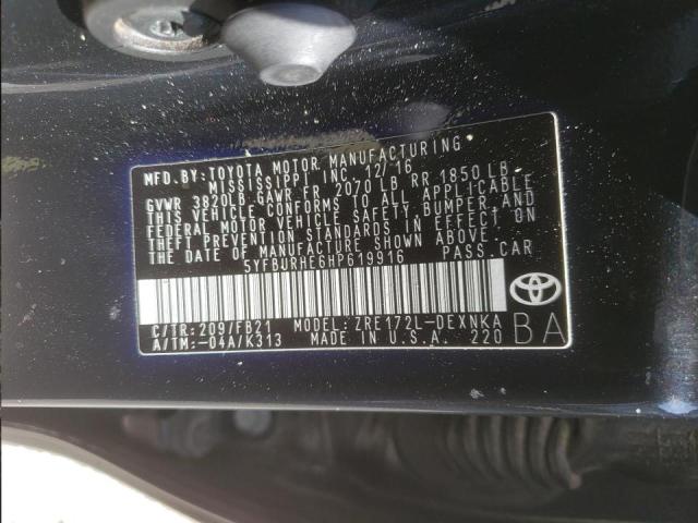 Photo 10 from auction – 2017 TOYOTA COROLLA L with VIN 5YFBURHE6HP619916