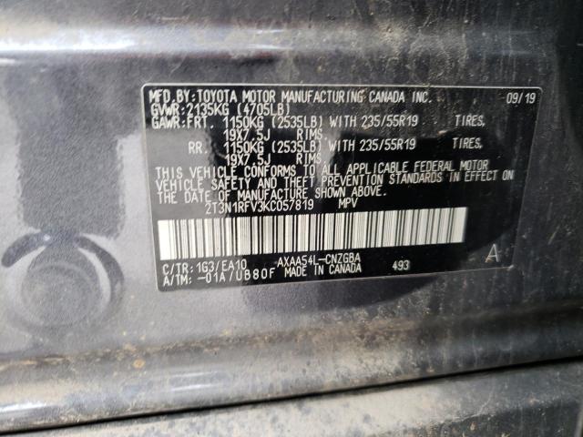 Photo 10 from auction – 2019 TOYOTA RAV4 LIMIT with VIN 2T3N1RFV3KC057819